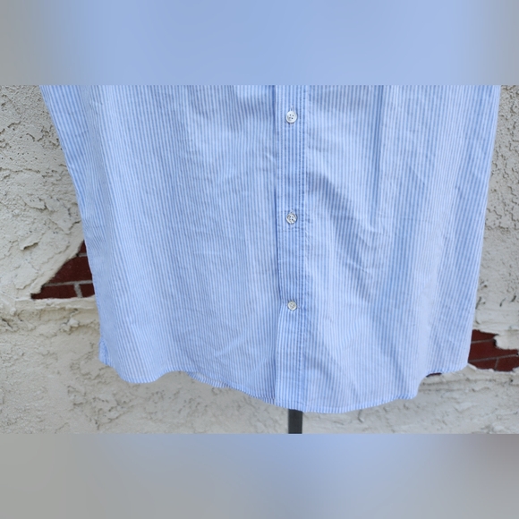 LARGE men J. LINDEBERG stripe slim fit short sleeve button down shirt SLIM FIT - Picture 13 of 16